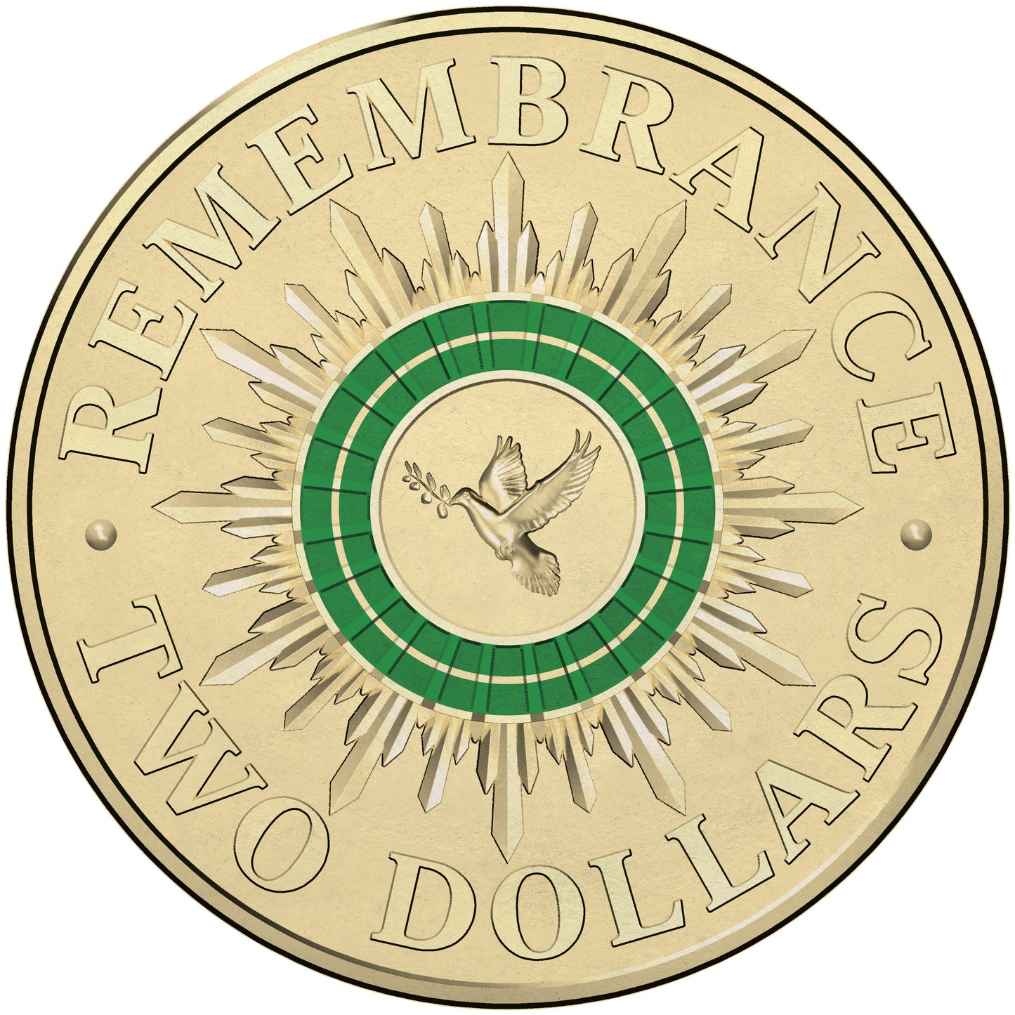 2014 $2 Remembrance (Green Dove)