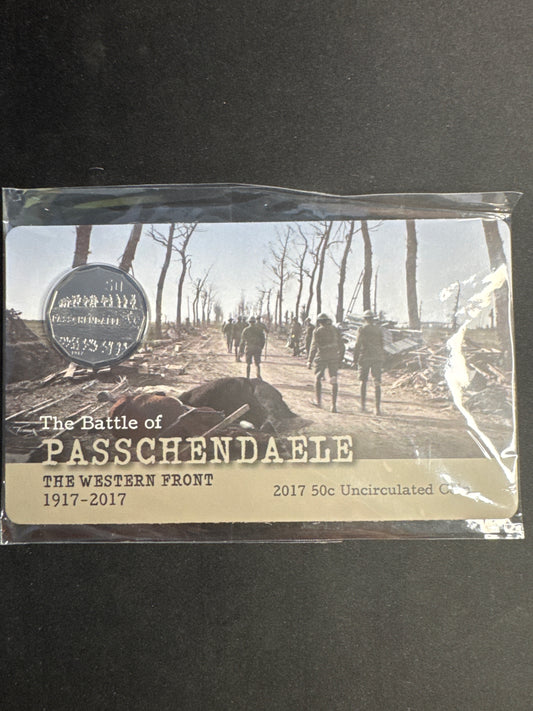 2017 Battle of Passchendaele 50c Coin on Card