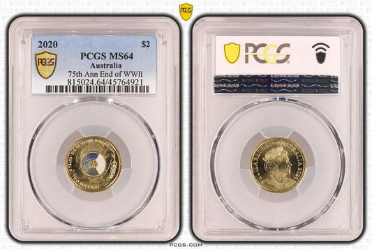 2020 PCGS MS64 75th Ann End of WWII $2 Coin