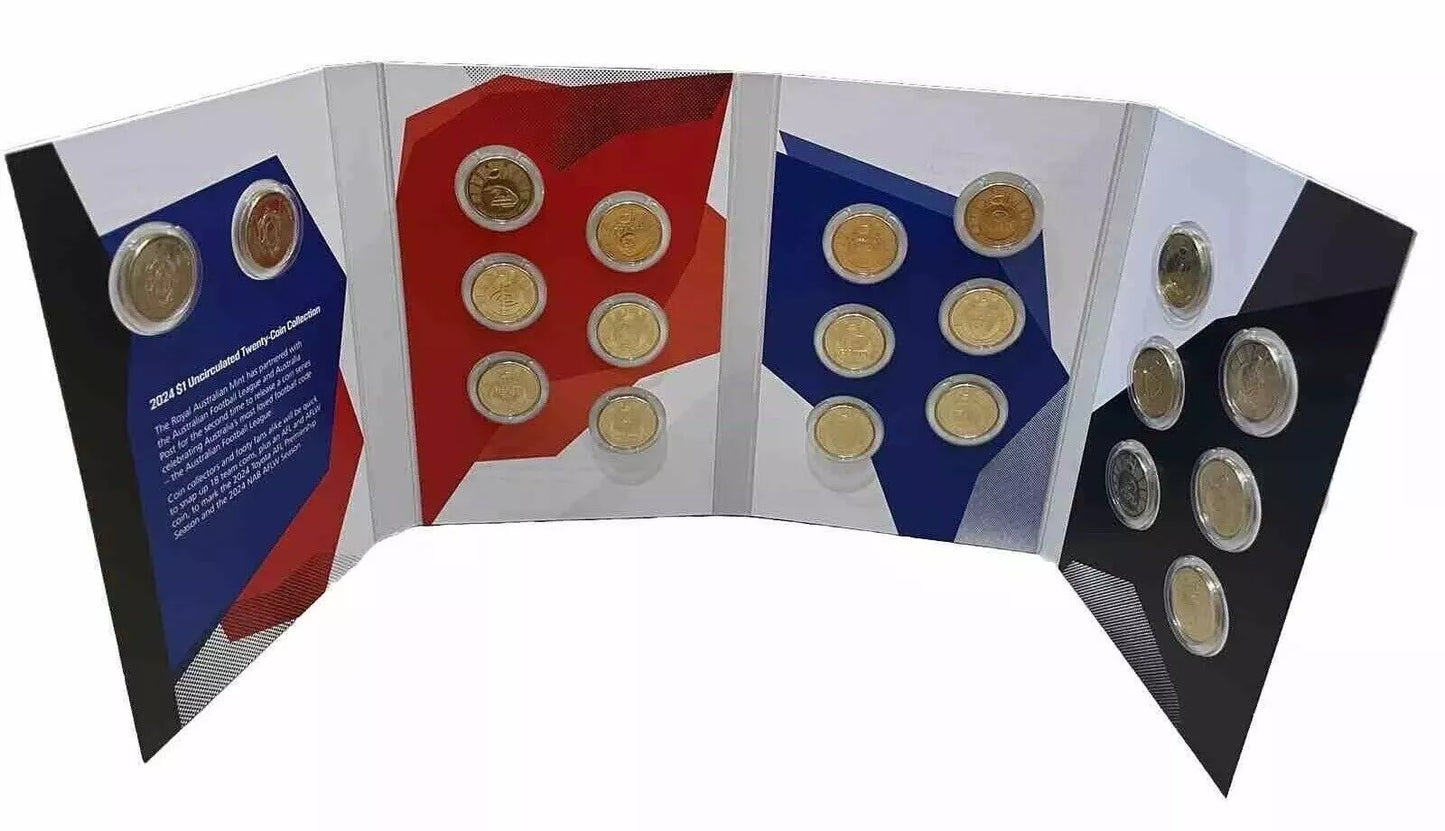 Official AFL 2024 $1 Full Set 20 Coin Folder